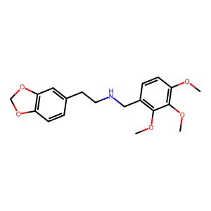 2-(1,3-benzodioxol-5-yl)-N-(2,3,4-trimethoxybenzyl)ethanamine structure