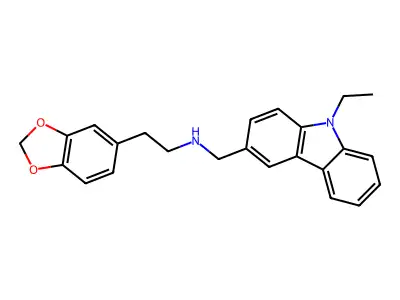 2-(1,3-benzodioxol-5-yl)-N-[(9-ethylcarbazol-3-yl)methyl]ethanamine structure