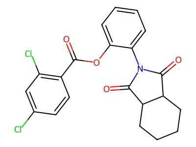2-(1,3-dioxooctahydro-2H-isoindol-2-yl)phenyl 2,4-dichlorobenzoate structure