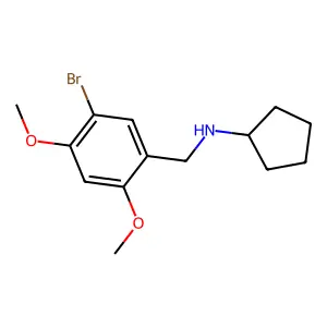 N-[(5-bromo-2,4-dimethoxyphenyl)methyl]cyclopentanamine structure