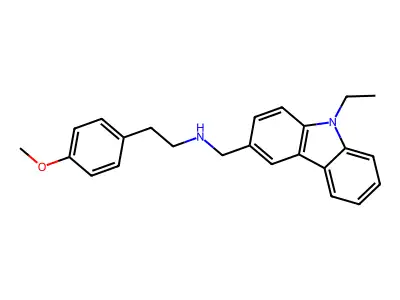 N-[(9-ethylcarbazol-3-yl)methyl]-2-(4-methoxyphenyl)ethanamine structure