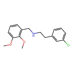 2-(3-chlorophenyl)-N-[(2,3-dimethoxyphenyl)methyl]ethanamine structure