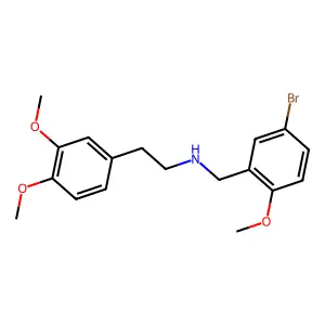 N-[(5-bromo-2-methoxyphenyl)methyl]-2-(3,4-dimethoxyphenyl)ethanamine structure
