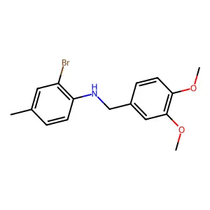 2-bromo-N-[(3,4-dimethoxyphenyl)methyl]-4-methylaniline structure