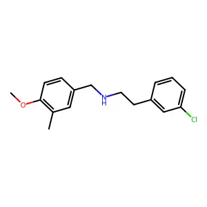 2-(3-chlorophenyl)-N-(4-methoxy-3-methylbenzyl)ethanamine structure