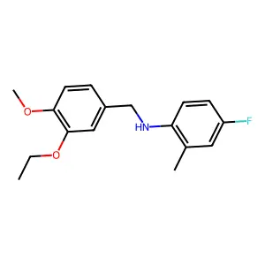N-(3-ethoxy-4-methoxybenzyl)-4-fluoro-2-methylaniline structure