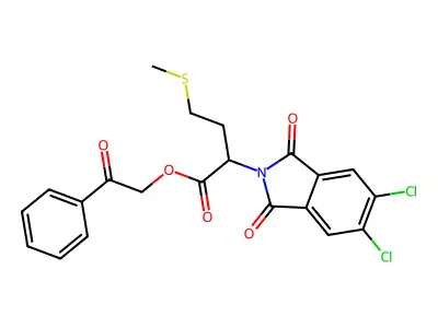 Phenacyl 2-(5,6-dichloro-1,3-dioxoisoindol-2-yl)-4-methylsulfanylbutanoate structure