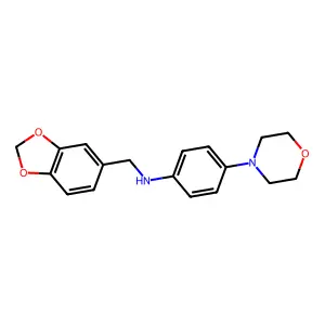 N-(1,3-benzodioxol-5-ylmethyl)-4-morpholin-4-ylaniline structure