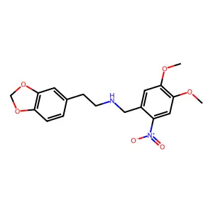 2-(1,3-benzodioxol-5-yl)-N-[(4,5-dimethoxy-2-nitrophenyl)methyl]ethanamine structure