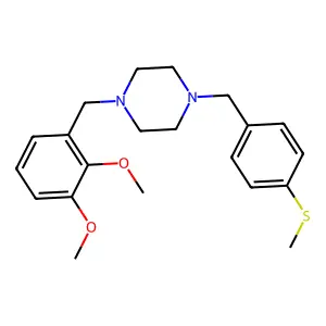 1-[(2,3-Dimethoxyphenyl)methyl]-4-[(4-methylsulfanylphenyl)methyl]piperazine structure
