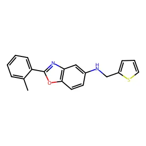 2-(2-methylphenyl)-N-(thiophen-2-ylmethyl)-1,3-benzoxazol-5-amine structure
