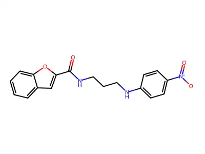 N-[3-(4-nitroanilino)propyl]-1-benzofuran-2-carboxamide structure