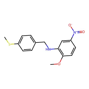 2-methoxy-N-[4-(methylsulfanyl)benzyl]-5-nitroaniline structure