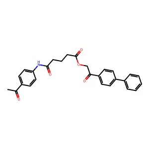 [2-Oxo-2-(4-phenylphenyl)ethyl] 5-(4-acetylanilino)-5-oxopentanoate structure