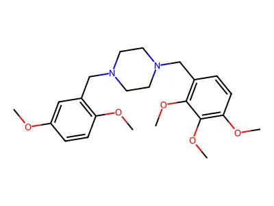 1-(2,5-Dimethoxybenzyl)-4-(2,3,4-trimethoxybenzyl)piperazine structure