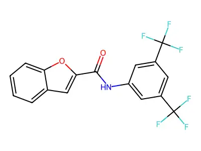 N-[3,5-bis(trifluoromethyl)phenyl]-1-benzofuran-2-carboxamide structure