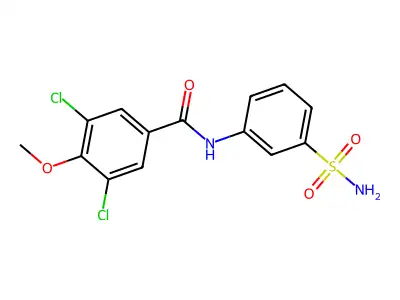 3,5-dichloro-4-methoxy-N-(3-sulfamoylphenyl)benzamide structure