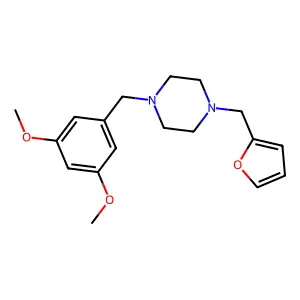 1-[(3,5-Dimethoxyphenyl)methyl]-4-(furan-2-ylmethyl)piperazine structure