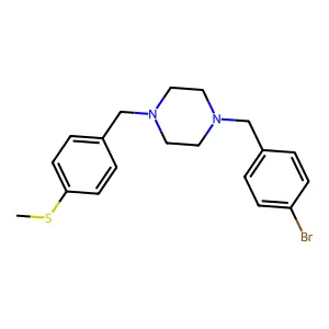 1-(4-Bromobenzyl)-4-[4-(methylsulfanyl)benzyl]piperazine structure