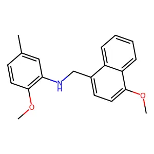 2-methoxy-N-[(4-methoxynaphthalen-1-yl)methyl]-5-methylaniline structure