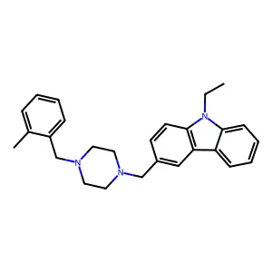 9-Ethyl-3-[[4-[(2-methylphenyl)methyl]piperazin-1-yl]methyl]carbazole structure