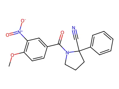1-(4-Methoxy-3-nitrobenzoyl)-2-phenylpyrrolidine-2-carbonitrile structure