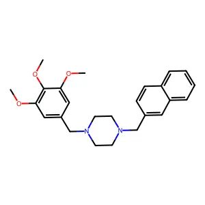 1-(Naphthalen-2-ylmethyl)-4-[(3,4,5-trimethoxyphenyl)methyl]piperazine structure