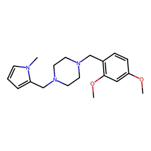1-[(2,4-Dimethoxyphenyl)methyl]-4-[(1-methylpyrrol-2-yl)methyl]piperazine structure