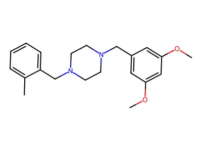 1-[(3,5-Dimethoxyphenyl)methyl]-4-[(2-methylphenyl)methyl]piperazine structure