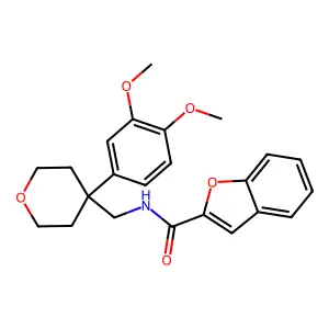 N-[[4-(3,4-dimethoxyphenyl)oxan-4-yl]methyl]-1-benzofuran-2-carboxamide structure