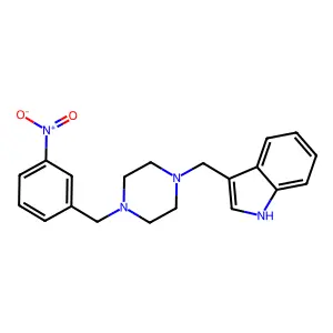 3-({4-[(3-Nitrophenyl)methyl]piperazin-1-YL}methyl)-1H-indole structure