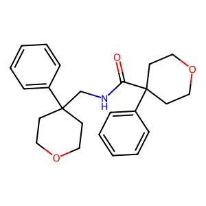 4-phenyl-N-[(4-phenyloxan-4-yl)methyl]oxane-4-carboxamide structure