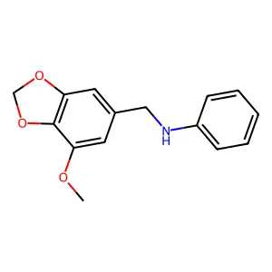 N-[(7-methoxy-1,3-benzodioxol-5-yl)methyl]aniline structure