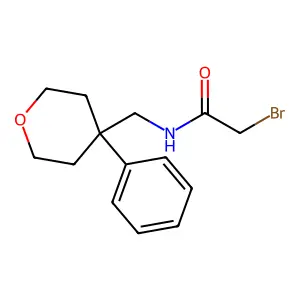 2-bromo-N-[(4-phenyltetrahydro-2H-pyran-4-yl)methyl]acetamide structure