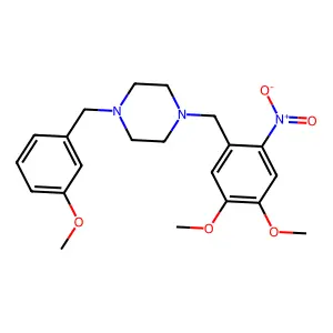 1-[(4,5-Dimethoxy-2-nitrophenyl)methyl]-4-[(3-methoxyphenyl)methyl]piperazine structure
