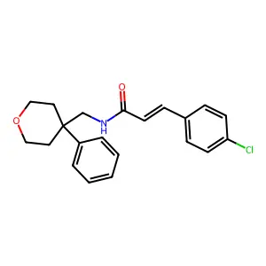(E)-3-(4-chlorophenyl)-N-[(4-phenyloxan-4-yl)methyl]prop-2-enamide structure