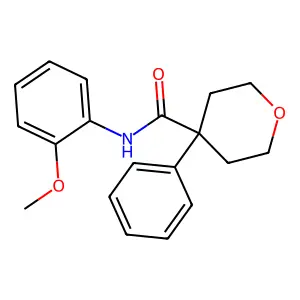 N-(2-methoxyphenyl)-4-phenyloxane-4-carboxamide structure