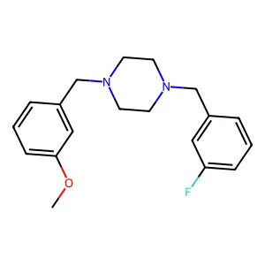 1-[(3-Fluorophenyl)methyl]-4-[(3-methoxyphenyl)methyl]piperazine structure