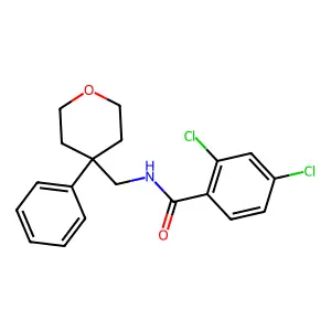 2,4-dichloro-N-[(4-phenyloxan-4-yl)methyl]benzamide structure