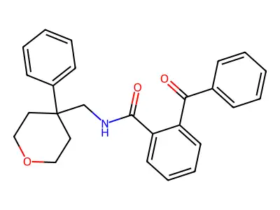 2-benzoyl-N-[(4-phenyloxan-4-yl)methyl]benzamide structure