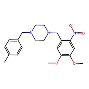 1-(4,5-Dimethoxy-2-nitrobenzyl)-4-(4-methylbenzyl)piperazine structure