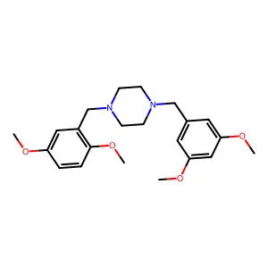 1-[(2,5-Dimethoxyphenyl)methyl]-4-[(3,5-dimethoxyphenyl)methyl]piperazine structure