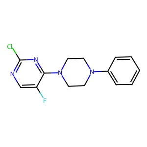 2-Chloro-5-fluoro-4-(4-phenylpiperazin-1-yl)pyrimidine structure