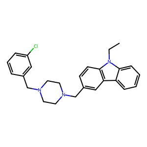 3-[[4-[(3-Chlorophenyl)methyl]piperazin-1-yl]methyl]-9-ethylcarbazole structure