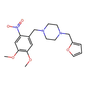 1-[(4,5-Dimethoxy-2-nitrophenyl)methyl]-4-(furan-2-ylmethyl)piperazine structure