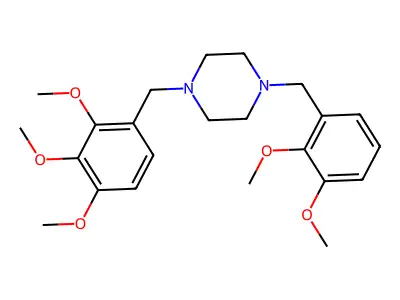 1-[(2,3-Dimethoxyphenyl)methyl]-4-[(2,3,4-trimethoxyphenyl)methyl]piperazine structure