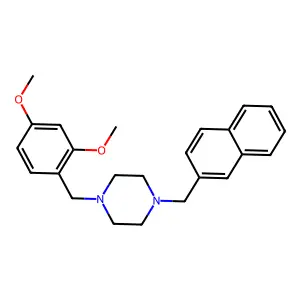 1-[(2,4-Dimethoxyphenyl)methyl]-4-(naphthalen-2-ylmethyl)piperazine structure