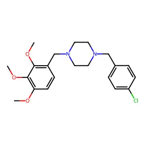 1-[(4-Chlorophenyl)methyl]-4-[(2,3,4-trimethoxyphenyl)methyl]piperazine structure