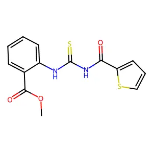 Methyl 2-(thiophene-2-carbonylcarbamothioylamino)benzoate structure