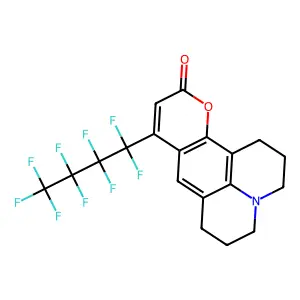 9-(nonafluorobutyl)-2,3,6,7-tetrahydro-1H,5H,11H-pyrano[2,3-f]pyrido[3,2,1-ij]quinolin-11-one structure